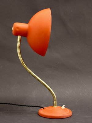 Vintage French Red Cocotte Swan Neck Table Lamp, 1950s-SY-789540