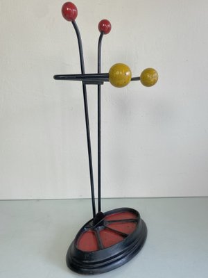 Vintage French Roger Feraud Style Umbrella Stand in Cast Iron and Wood-WZZ-1261725