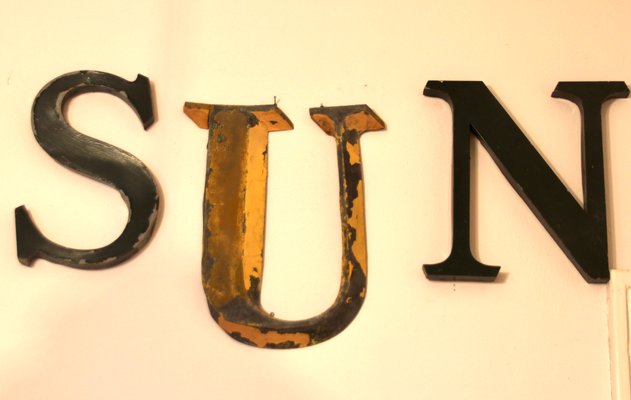 Vintage French Sun Signs, 1930s, Set of 3-SY-583546