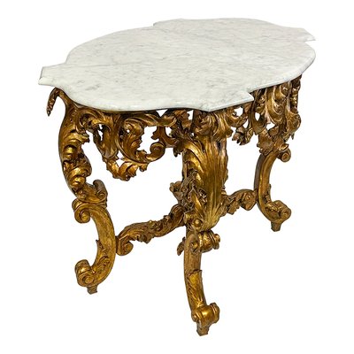 Vintage French Table with Marble Top by Luigi Filippo-BEW-1782756