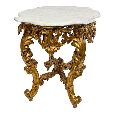 Vintage French Table with Marble Top by Luigi Filippo-BEW-1782756