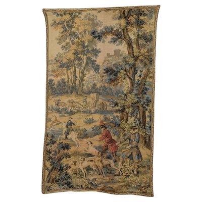 Vintage French Tapestry Hunting Scene, 1950s-KEG-2027433