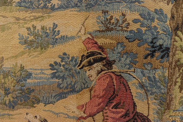 Vintage French Tapestry Hunting Scene, 1950s-KEG-2027433