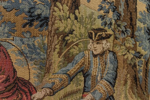 Vintage French Tapestry Hunting Scene, 1950s-KEG-2027433