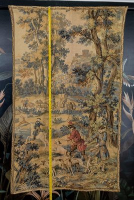 Vintage French Tapestry Hunting Scene, 1950s-KEG-2027433