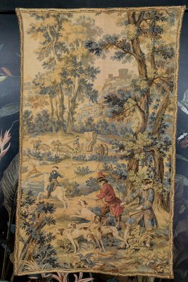 Vintage French Tapestry Hunting Scene, 1950s-KEG-2027433