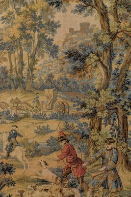 Vintage French Tapestry Hunting Scene, 1950s-KEG-2027433