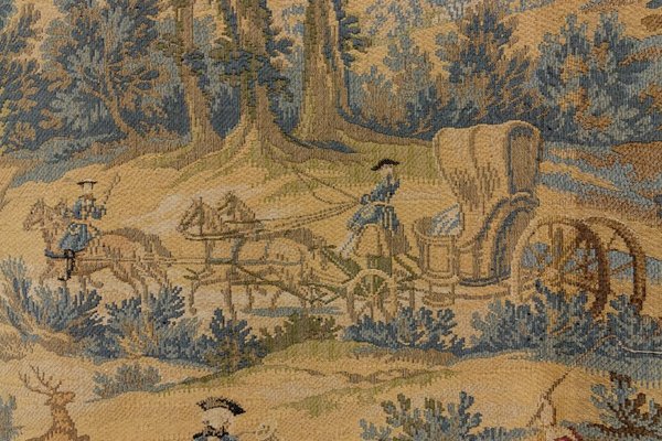 Vintage French Tapestry Hunting Scene, 1950s-KEG-2027433