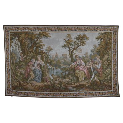 Vintage French Tapestry Wall Hanging Gallant Scene, 1970s-KEG-1997647