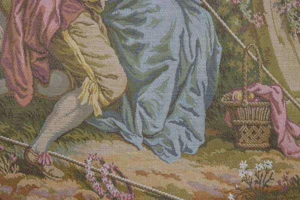 Vintage French Tapestry Wall Hanging Gallant Scene, 1970s-KEG-1997647