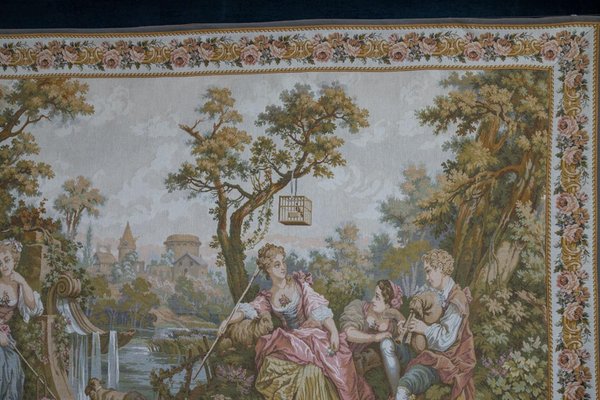 Vintage French Tapestry Wall Hanging Gallant Scene, 1970s-KEG-1997647