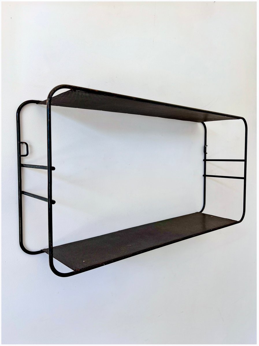 Vintage French Wall-Mounted Shelf by Mathieu Matégot, 1950s