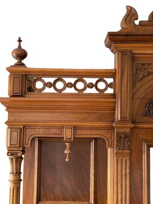 Vintage French Walnut and Pine Sideboard with Showcase-JXY-1723719