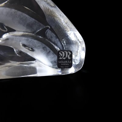 Vintage Full Lead Crystal Figure of Dolphins from Målerås, Sweden, 1970s-JKV-2031842