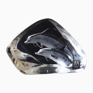 Vintage Full Lead Crystal Figure of Dolphins from Målerås, Sweden, 1970s-JKV-2031842