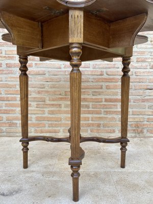 Vintage Game Table in Walnut with Green Leather, 1960-NOU-1771193