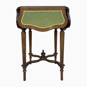 Vintage Game Table in Walnut with Green Leather, 1960-NOU-1771193