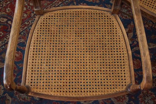 Vintage Games Table with Matching Bergere Chairs, Set of 5-AOI-1436689