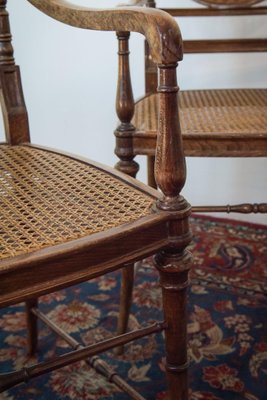 Vintage Games Table with Matching Bergere Chairs, Set of 5-AOI-1436689