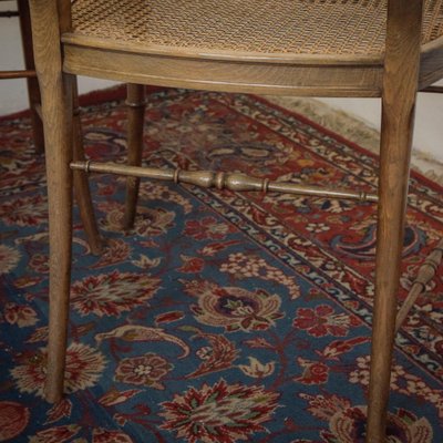 Vintage Games Table with Matching Bergere Chairs, Set of 5-AOI-1436689