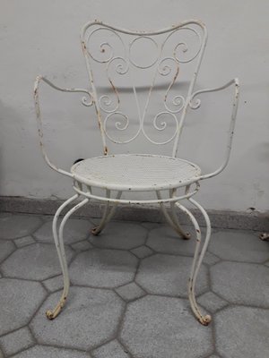 Vintage Garden Chairs in Iron, 1950s, Set of 4-AKA-1344204