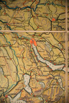 Vintage Geographical Map of Switzerland, 1930s-NZV-640773