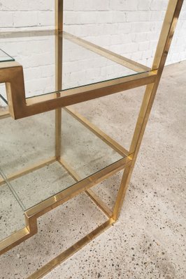 Vintage Geometric Gold-Plated Shelving Unit attributed to Belgo Chrom, 1970s-WUY-1742969