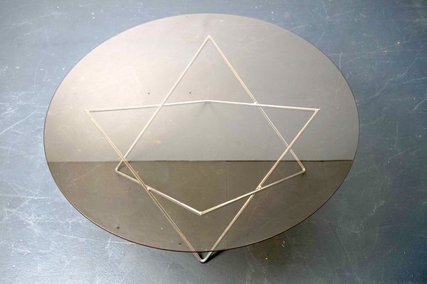 Vintage German Architect Coffee Table With Star Base, 1970s-CIP-1259427