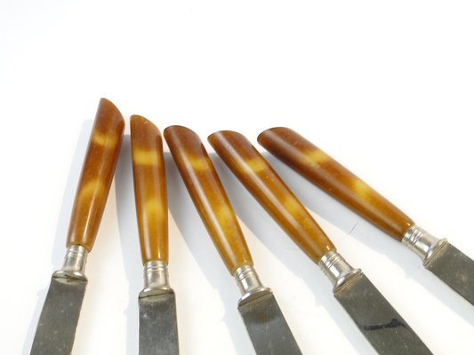 Vintage German Bakelite Knives, 1950s, Set of 5-BKO-1799009