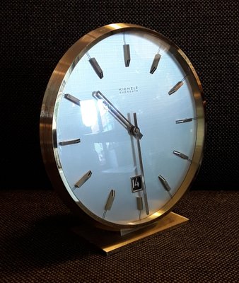 Vintage German Brass Table Clock, 1960s-HOI-1219514