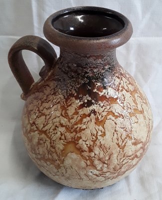 Vintage German Brown Beiger Glaze Ceramic Vase from Scheurich, 1980s-HOI-1336811