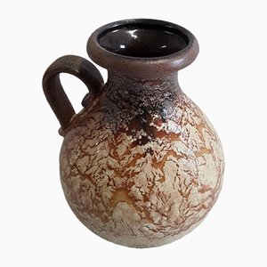 Vintage German Brown Beiger Glaze Ceramic Vase from Scheurich, 1980s-HOI-1336811