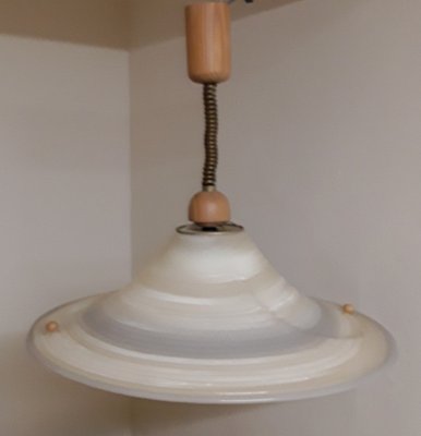 Vintage German Ceiling Lamp in Pine, 1980s-HOI-1794535