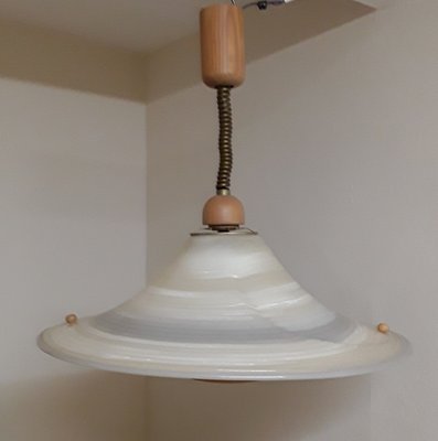 Vintage German Ceiling Lamp in Pine, 1980s-HOI-1794535