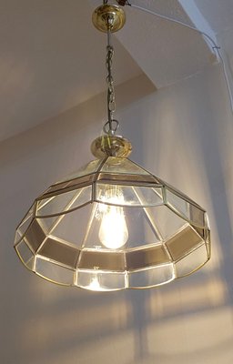 Vintage German Ceiling Lamp with Glazed Brass Frame from Imro-Leuchten, 1990s-HOI-2016530