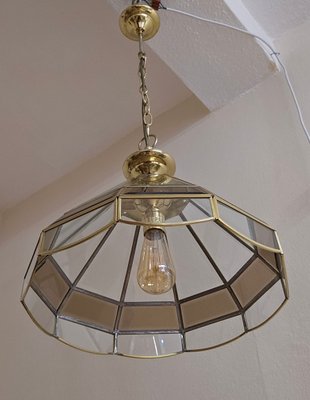 Vintage German Ceiling Lamp with Glazed Brass Frame from Imro-Leuchten, 1990s-HOI-2016530