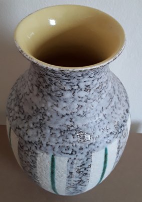 Vintage German Ceramic Vase with Geometric Patterns, 1960s-HOI-1374833