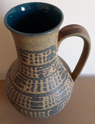 Vintage German Ceramic Vase with Handle, 1960s-HOI-1377487