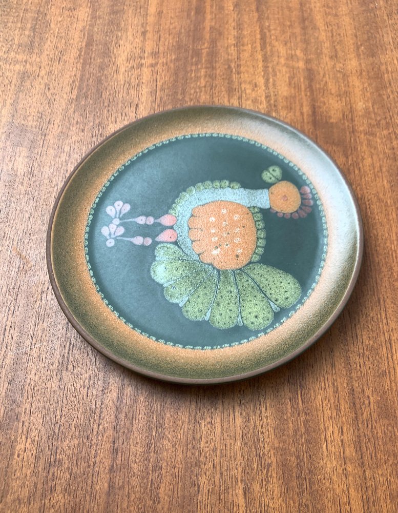 Vintage German Ceramic Wall Plate with Bird Motif from Keramik Manufaktur Kupfermühle, 1970s