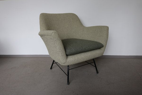 Vintage German Cocktail Chair in Green Boucle, 1950-FUP-1343632