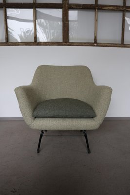 Vintage German Cocktail Chair in Green Boucle, 1950-FUP-1343632