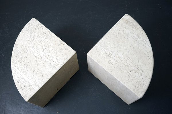 Vintage German Coffee Tables in Travertine, 1970s, Set of 2-CIP-1183543