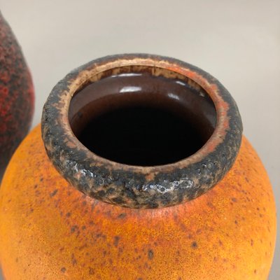 Vintage German Fat Lava Vases from Scheurich, Set of 3-QZ-550829