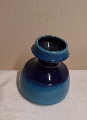 Vintage German Flower Vase with Shades of Blue in Ceramic by Steuler, 1970s-HOI-2040246