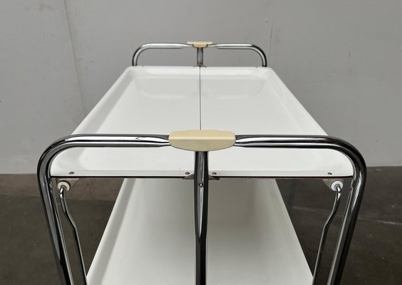 Vintage German Foldable Service Cart with 3 Trays, 1970s-UAH-1749959