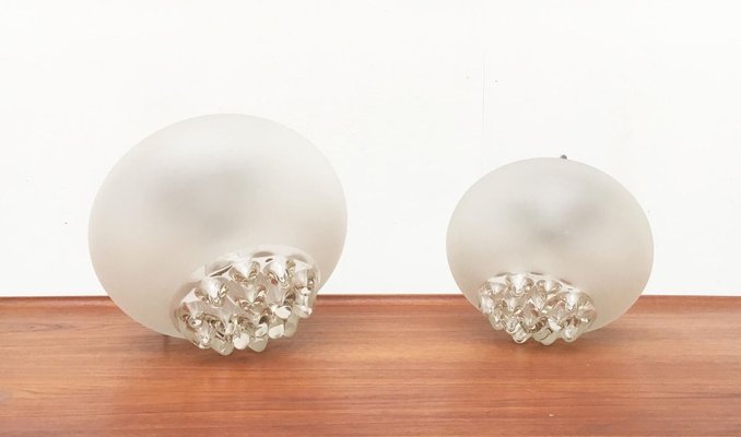 Vintage German Glass AH Pendant Lamps from Peill & Putzler, Set of 2-UAH-853641