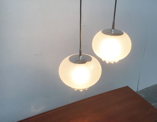 Vintage German Glass AH Pendant Lamps from Peill & Putzler, Set of 2-UAH-853641