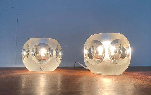 Vintage German Glass Table Lamps from Peill & Putzler, Set of 2-UAH-1128520