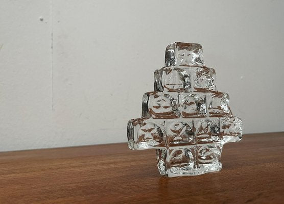 Vintage German Glass X-Mas Tree Candleholder from Wiesenthalhütte, 1970s-UAH-1763522