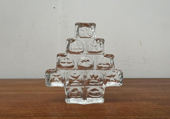 Vintage German Glass X-Mas Tree Candleholder from Wiesenthalhütte, 1970s-UAH-1763522